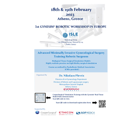 Το 1ο workshop ρομποτικής γυναικολογικής χειρουργικής στην Ευρώπη με τη χρήση πρόπλασματων πυέλου Gynesim® Real Tissue Model: 18-19/02/23